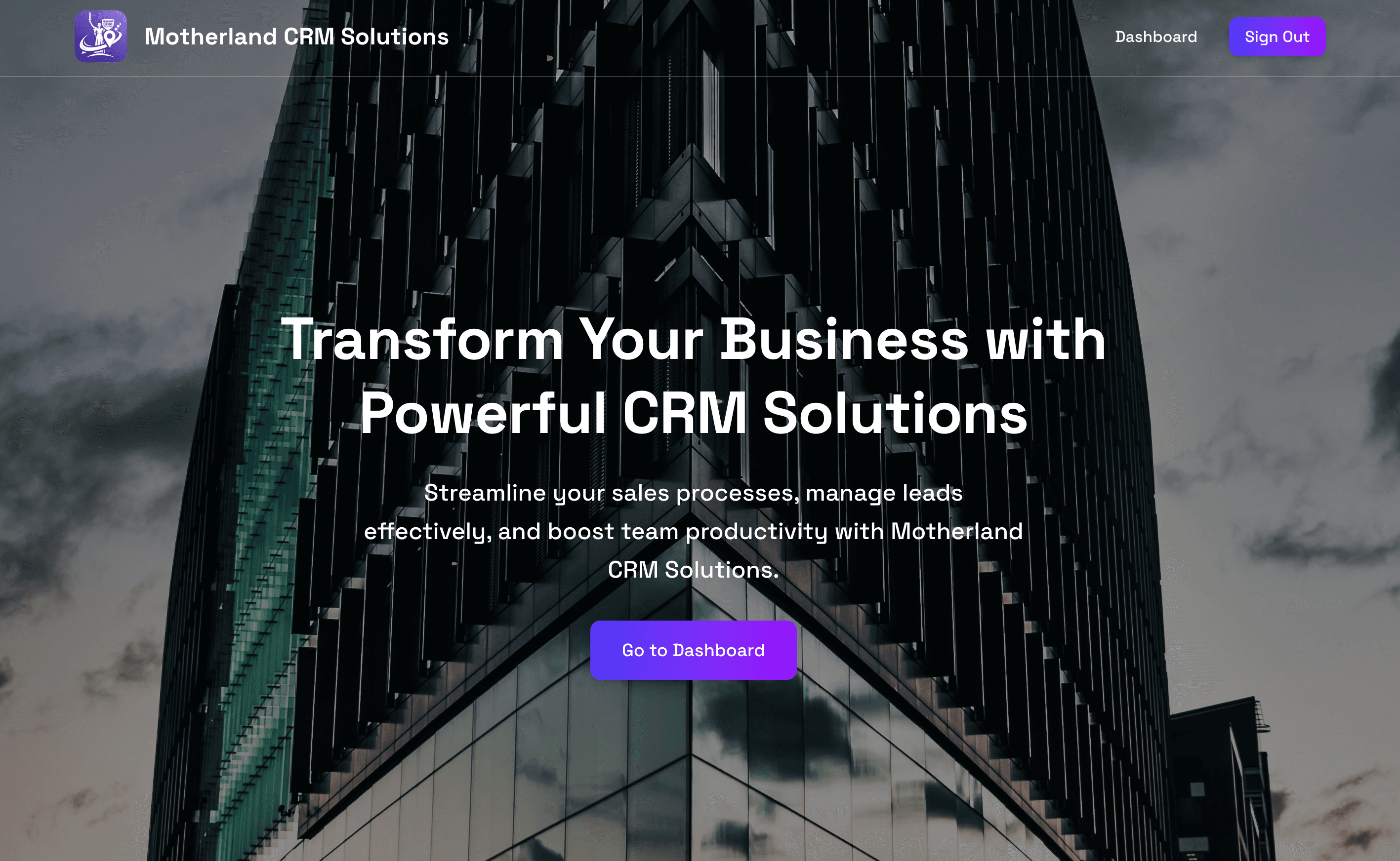 Motherland CRM Solutions — project by Nanakumor Princewill